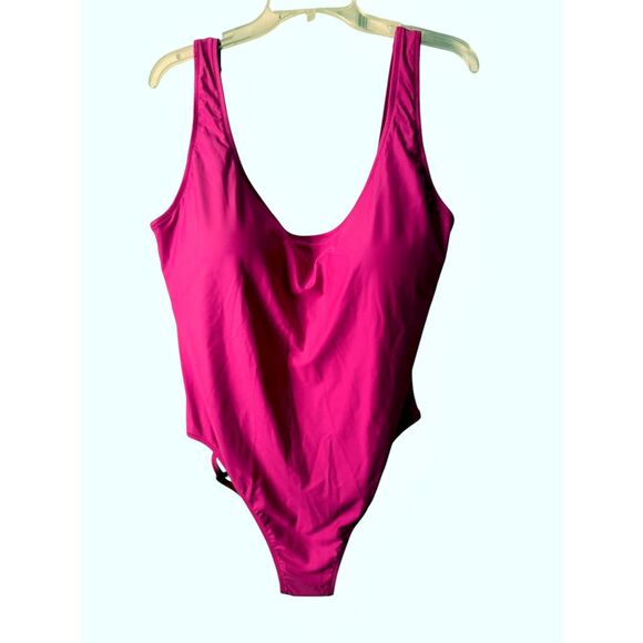 J.CREW NWT Swimsuit Women's sz18 Fuschia Pink Heritage One-Piece Scoop Back - Picture 2 of 13